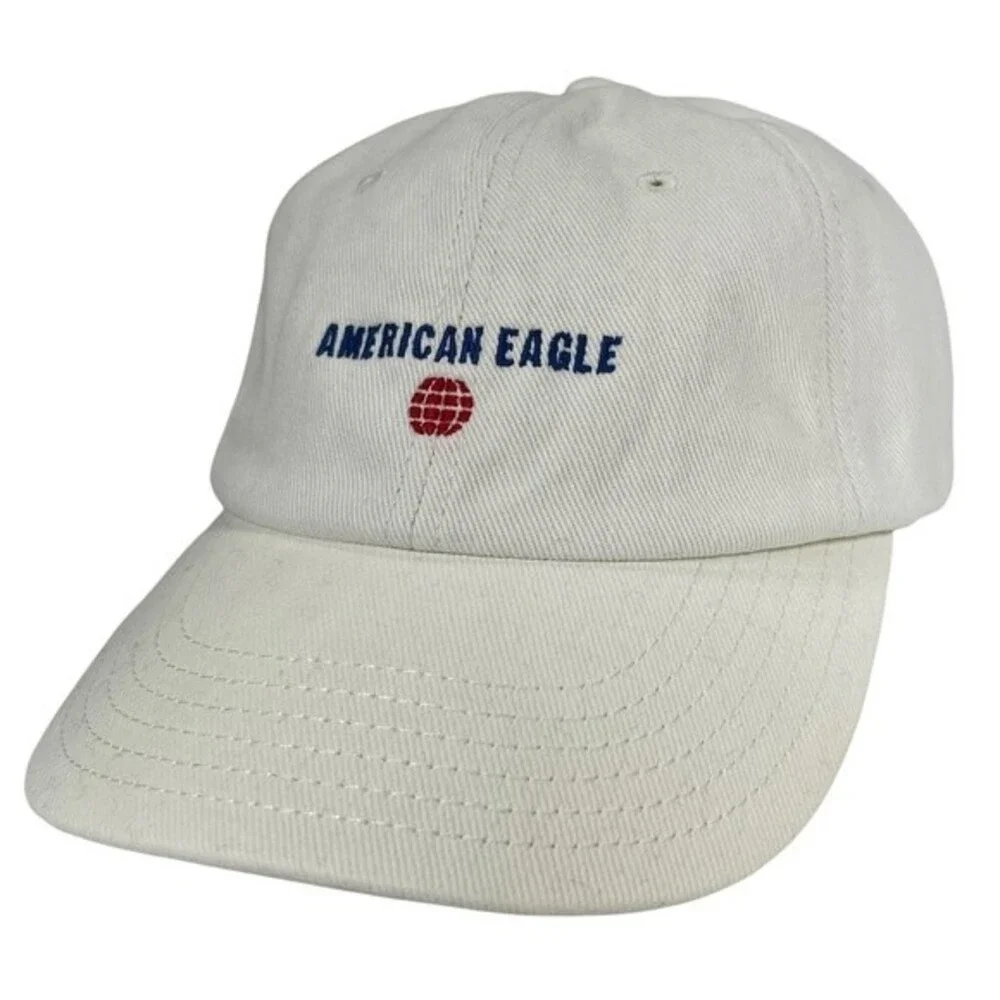 American Eagle Outfitters Hat AE White Embroidered Logo 100% Cotton One Size